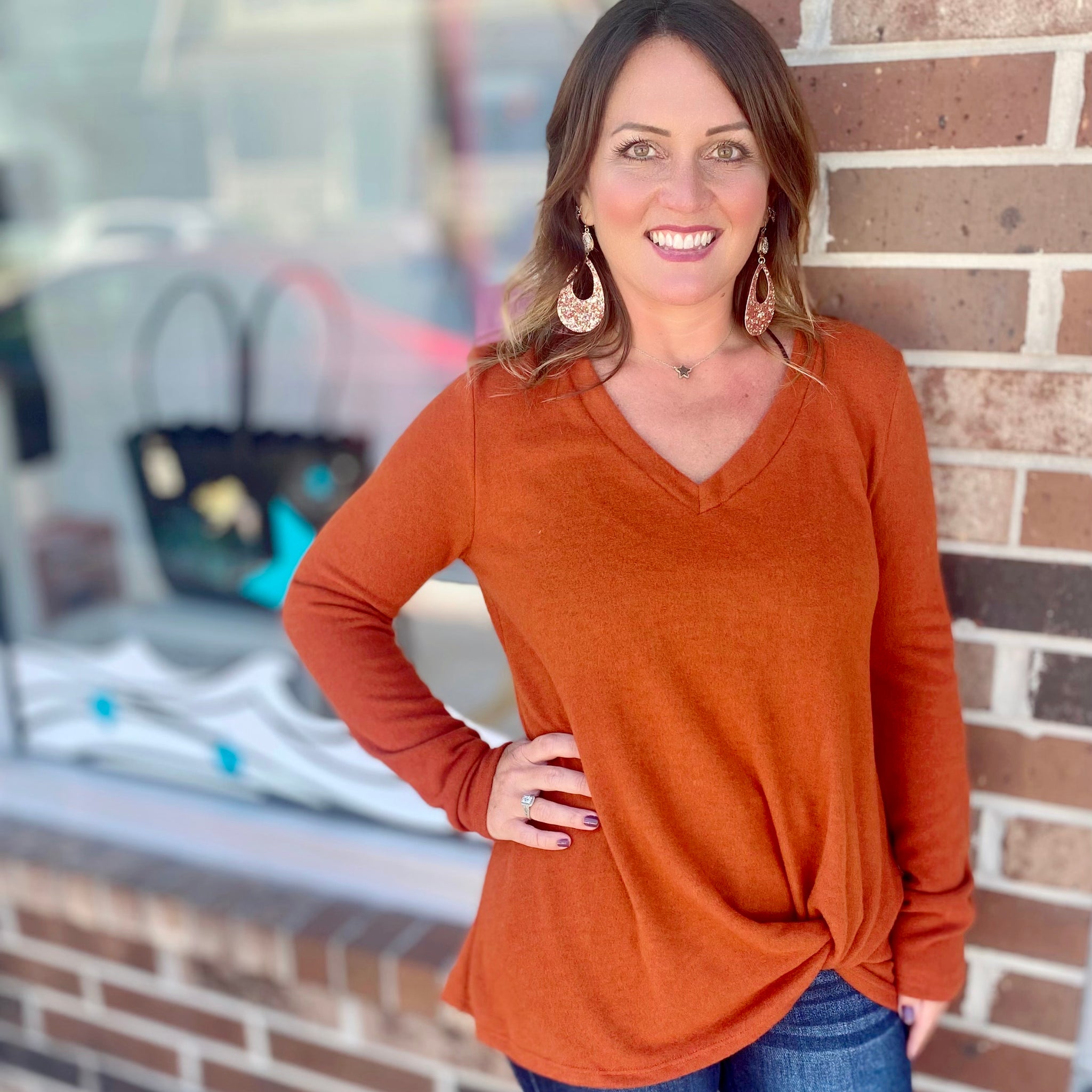 Pumpkin Kisses Twist Soft Brush Pullover