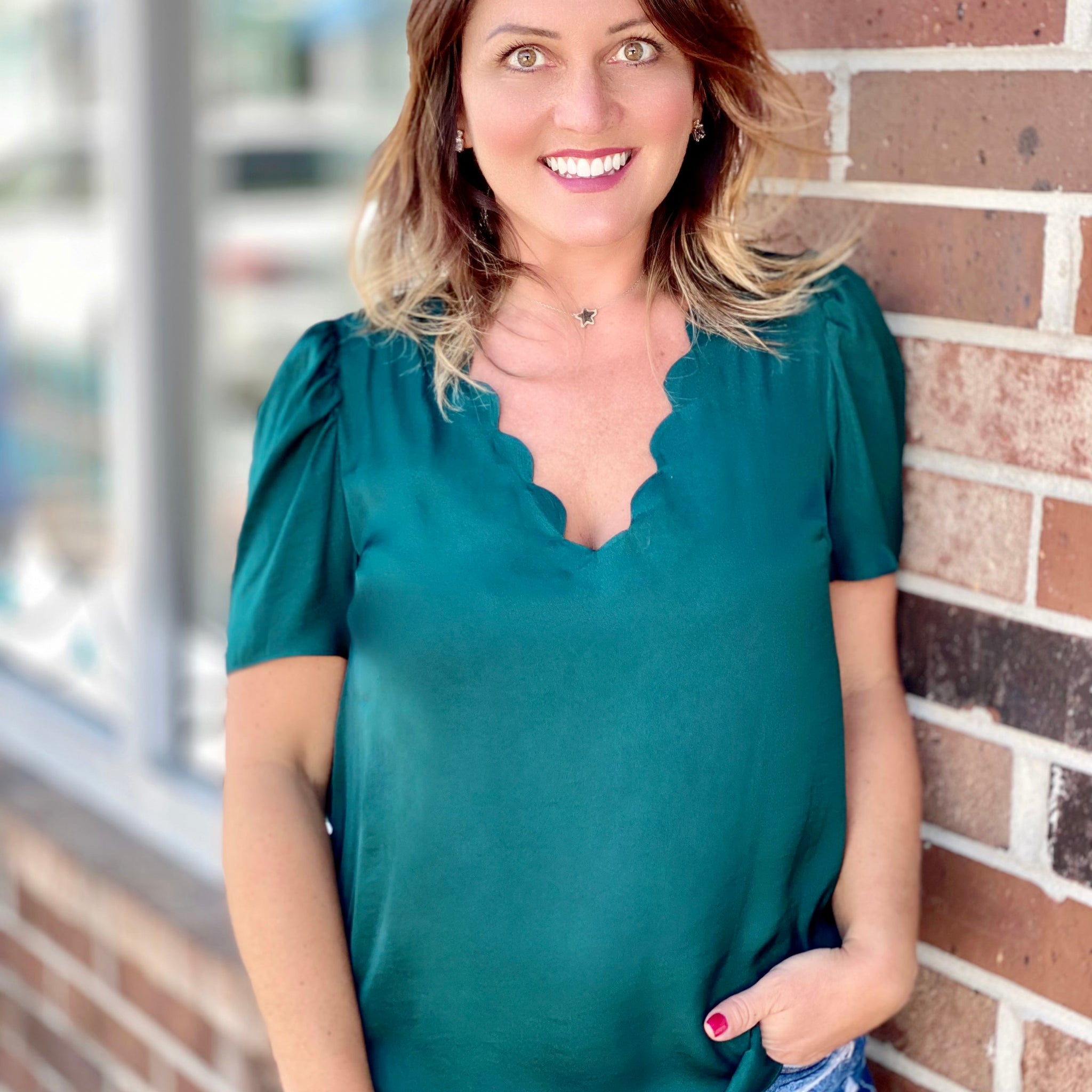 Hello Hollywood Scalloped Top