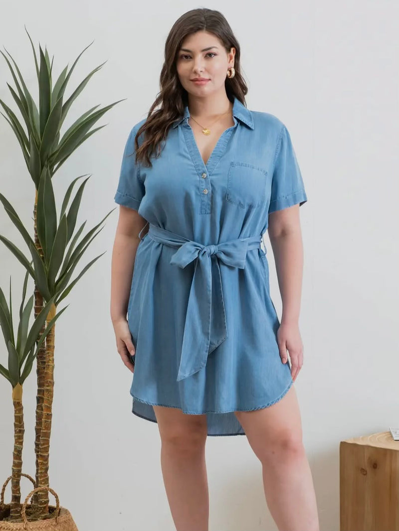 Full of Charm Chambray Dress