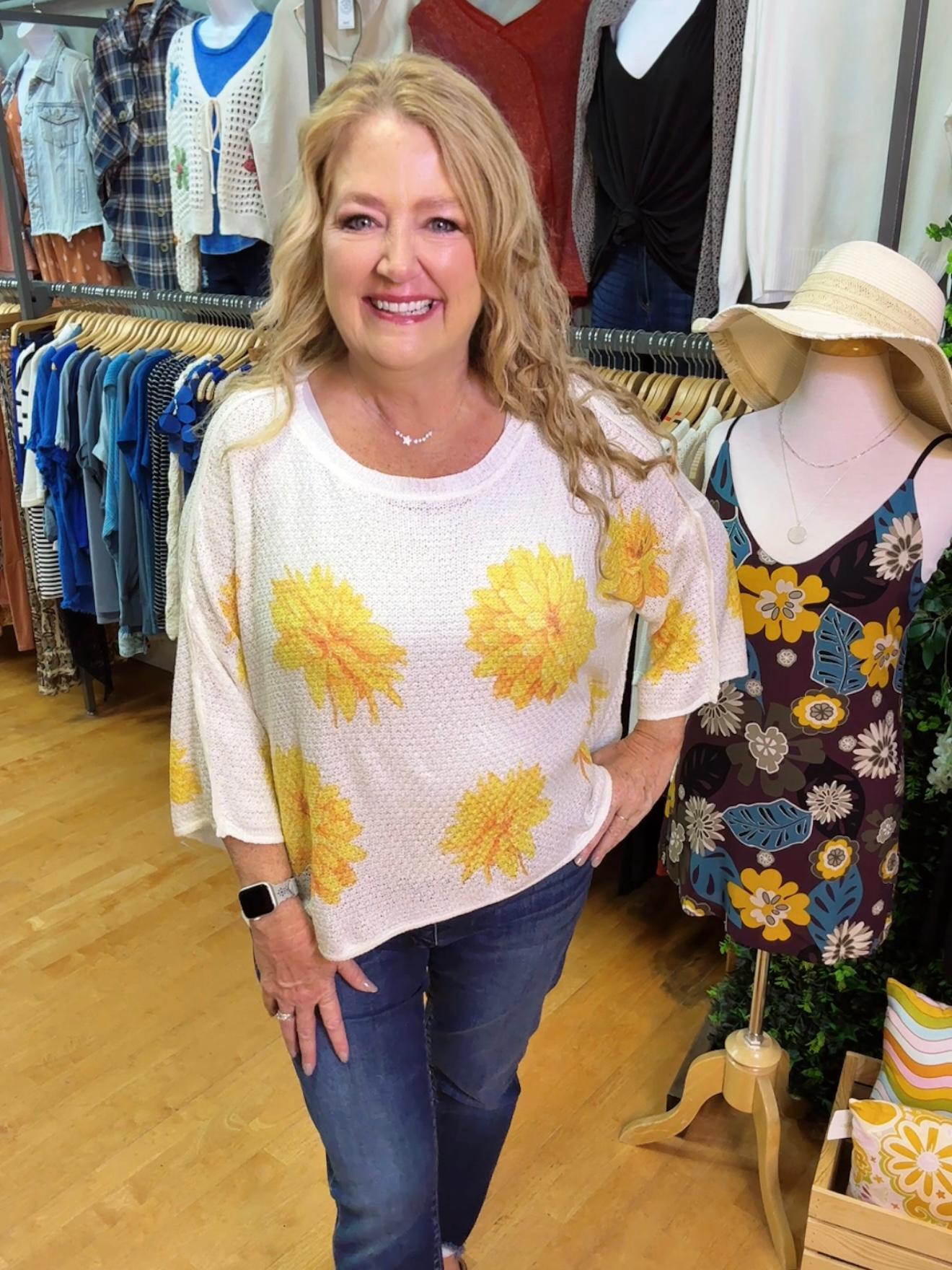 Eye Catching Flower Poncho Top