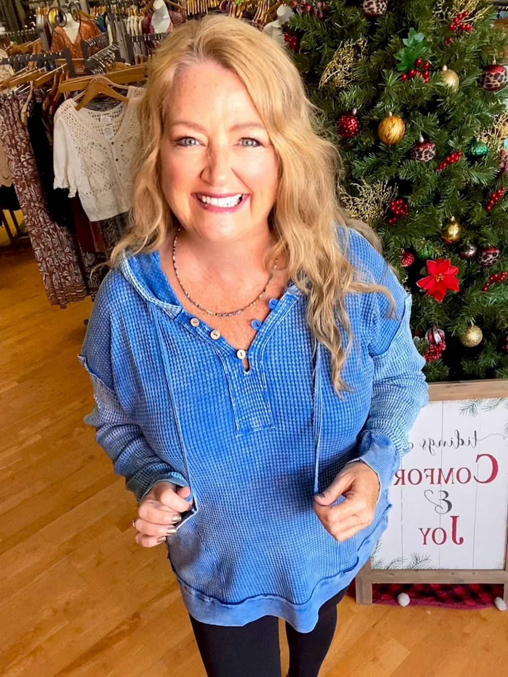 OMG Adorbs Vintage Wash Pullover Blue