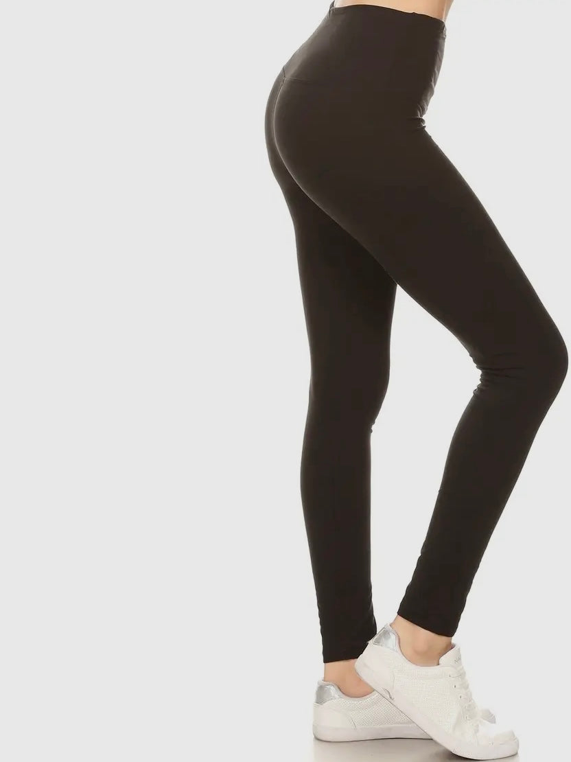 Solid Yoga Waist Leggings