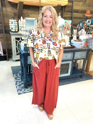 Spiced Linen Blend Pants