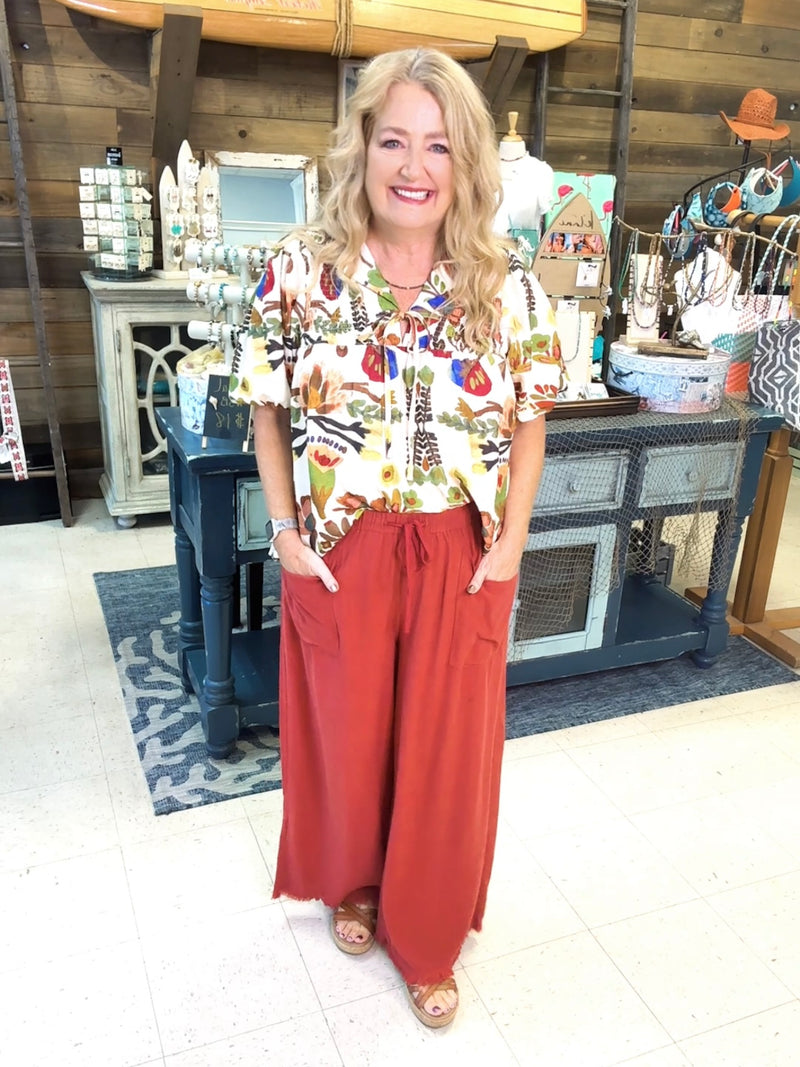 Spiced Linen Blend Pants