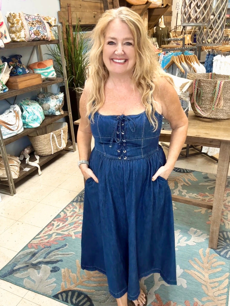 Indigo Escape Midi Dress