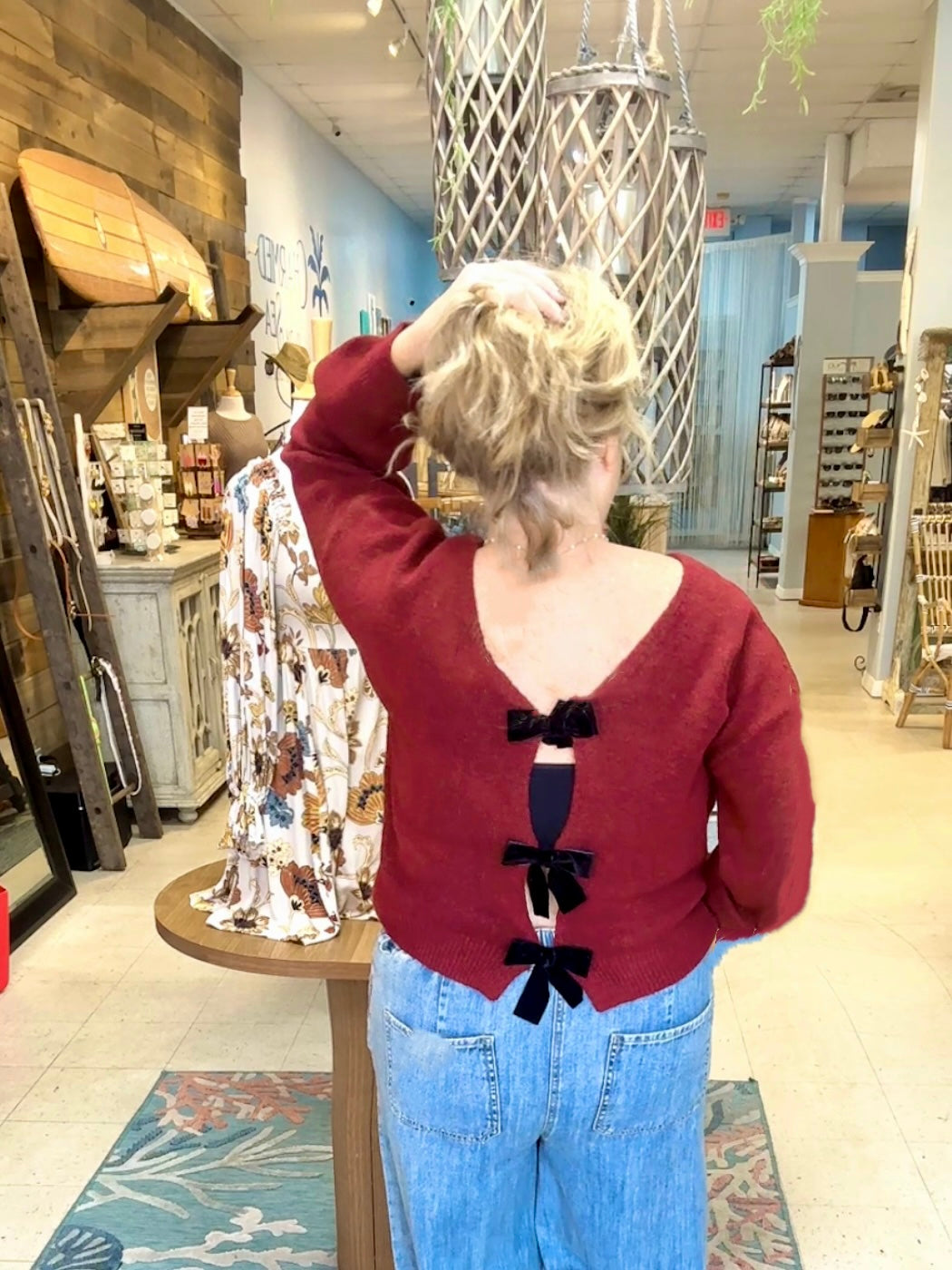 Party In the Back Sweater Wine