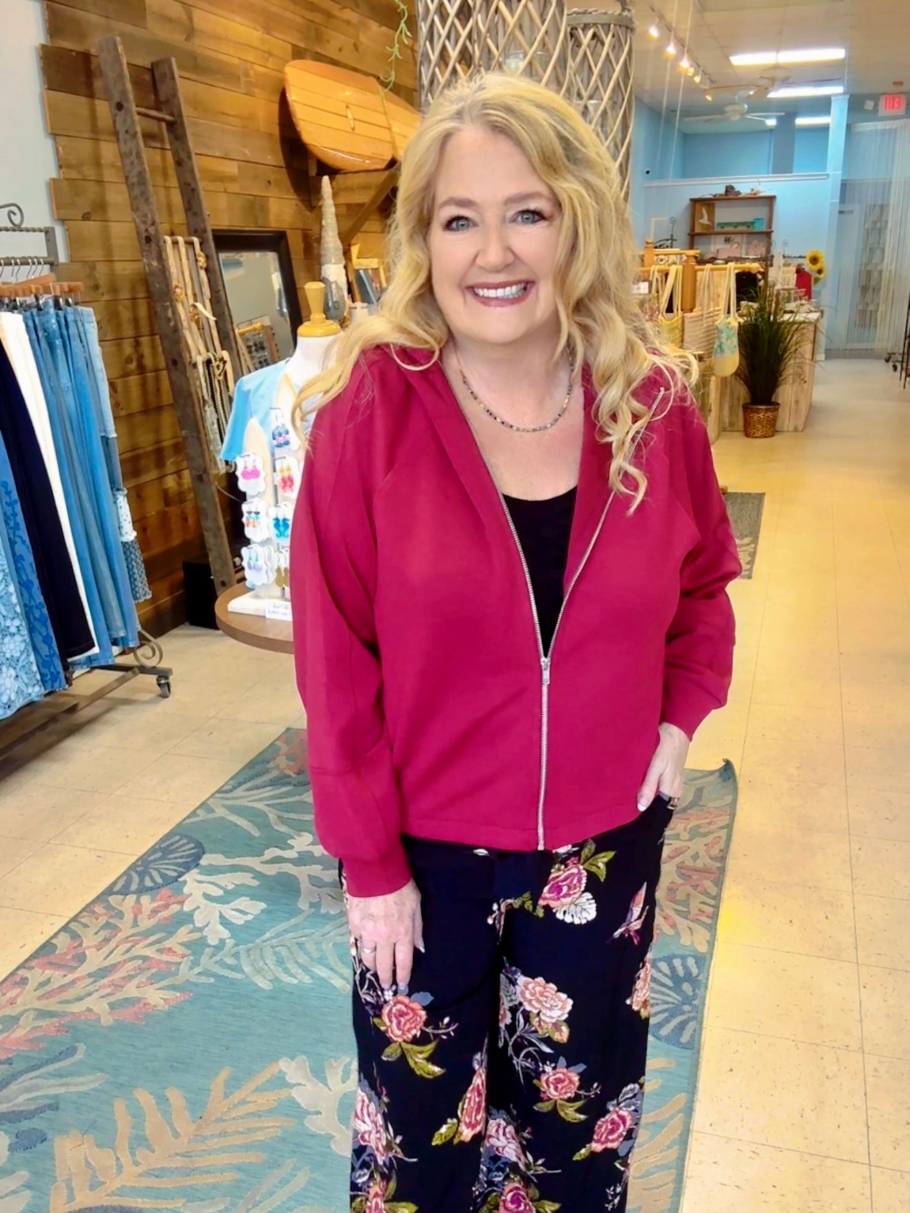 Wine Glow Zip-up Hoodie Jacket