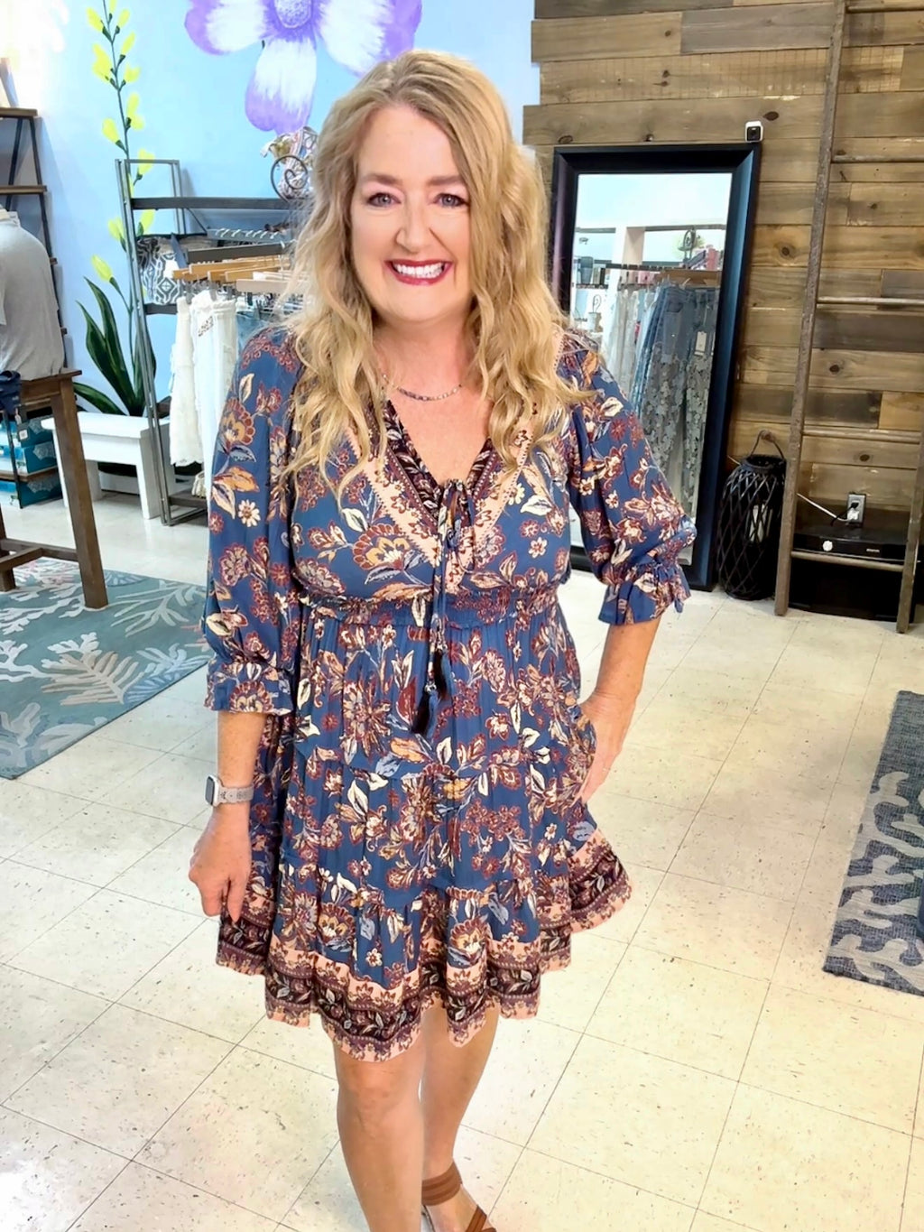 Falling Leaves Tiered Dress