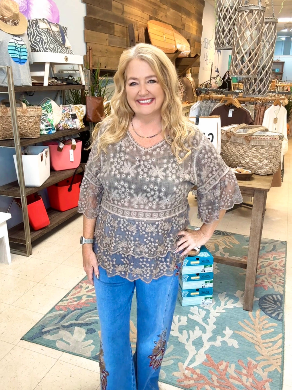 Lace Embroidered Layer Top