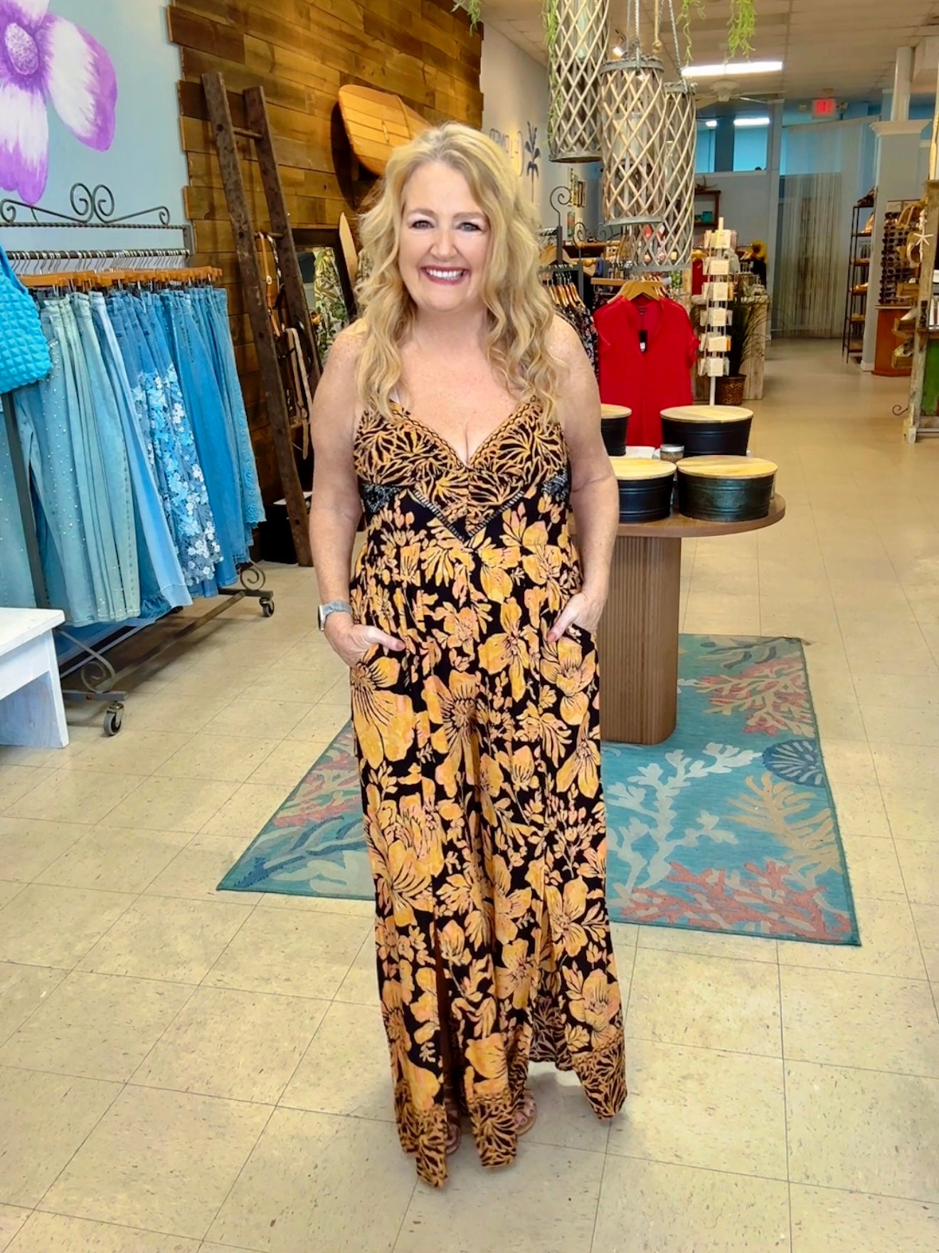 “Wildly Golden” Floral Jumpsuit