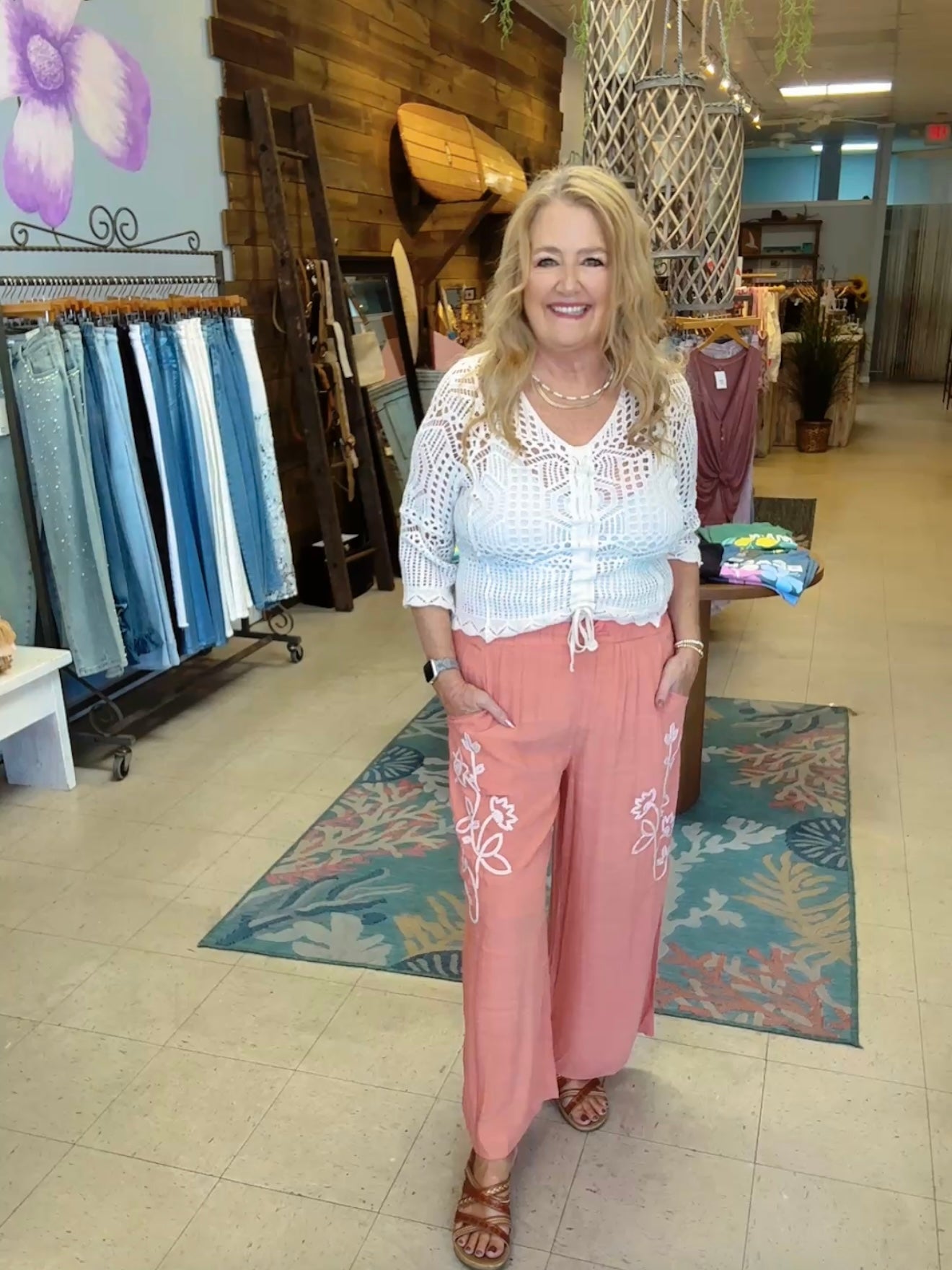 Blush Bloom Palazzo Pants