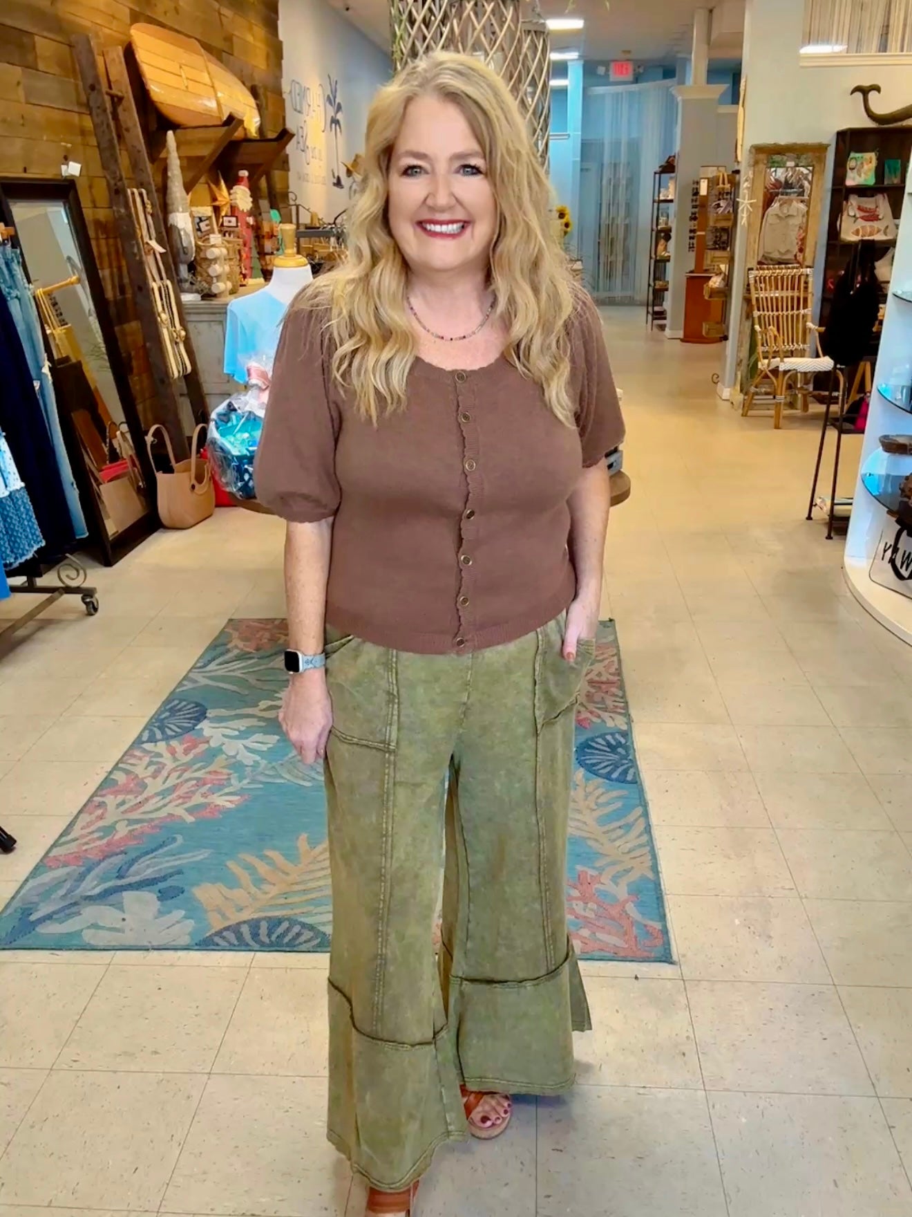 Scalloped Detail Sweater Top