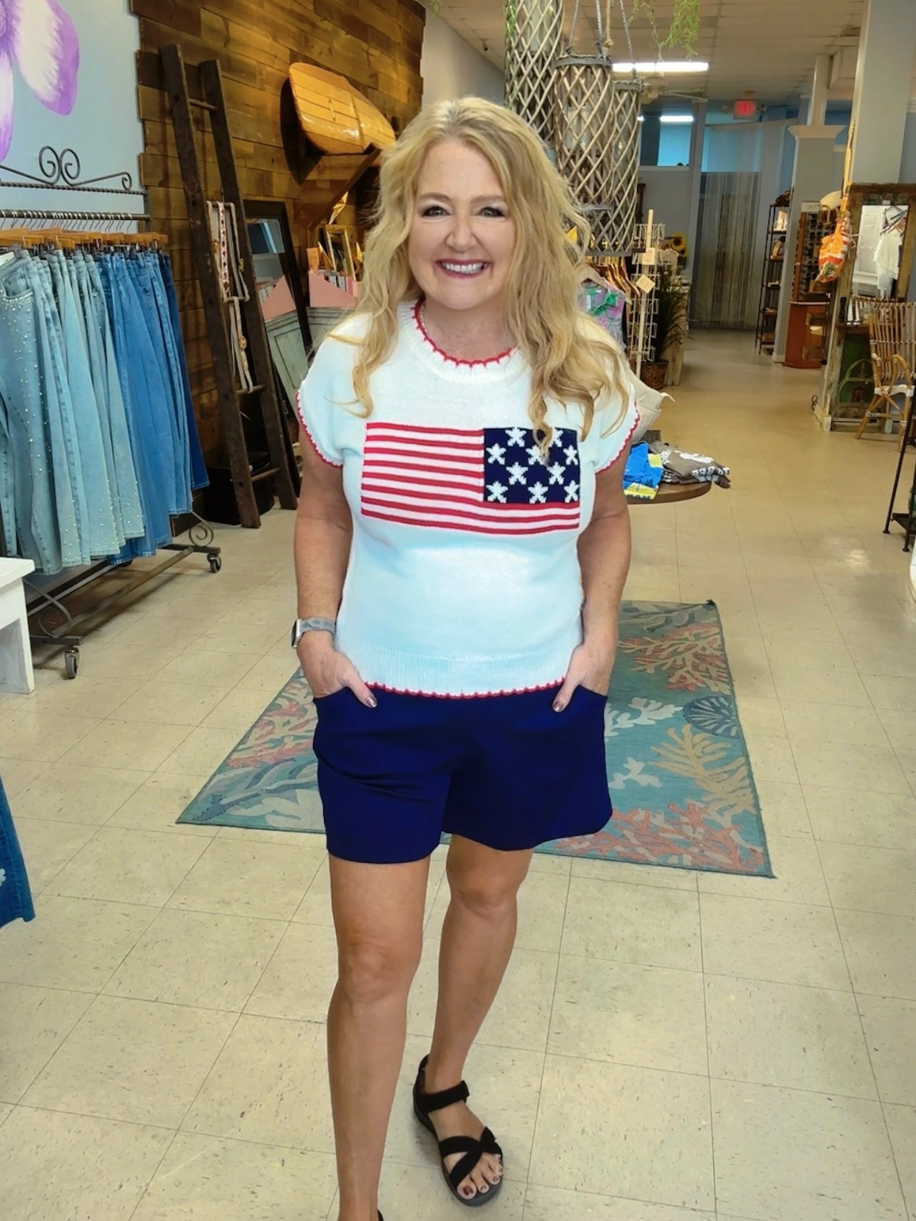 Flag Sweater Top