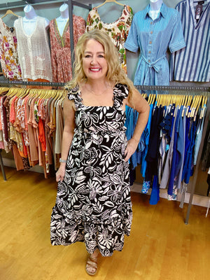 Stylish Tropical Print Dress