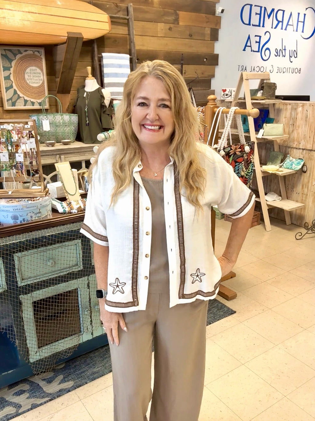 Shoreline Button-up Top