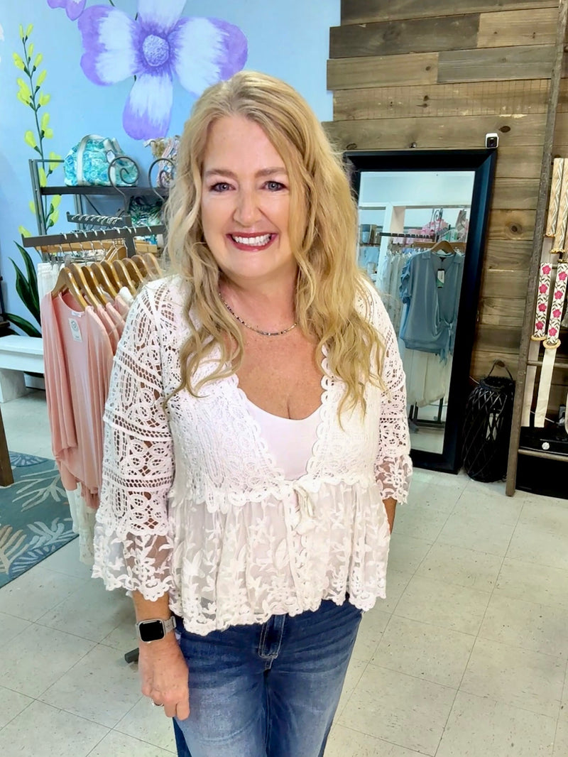 Sweet Magnolia Lace Cardigan Top