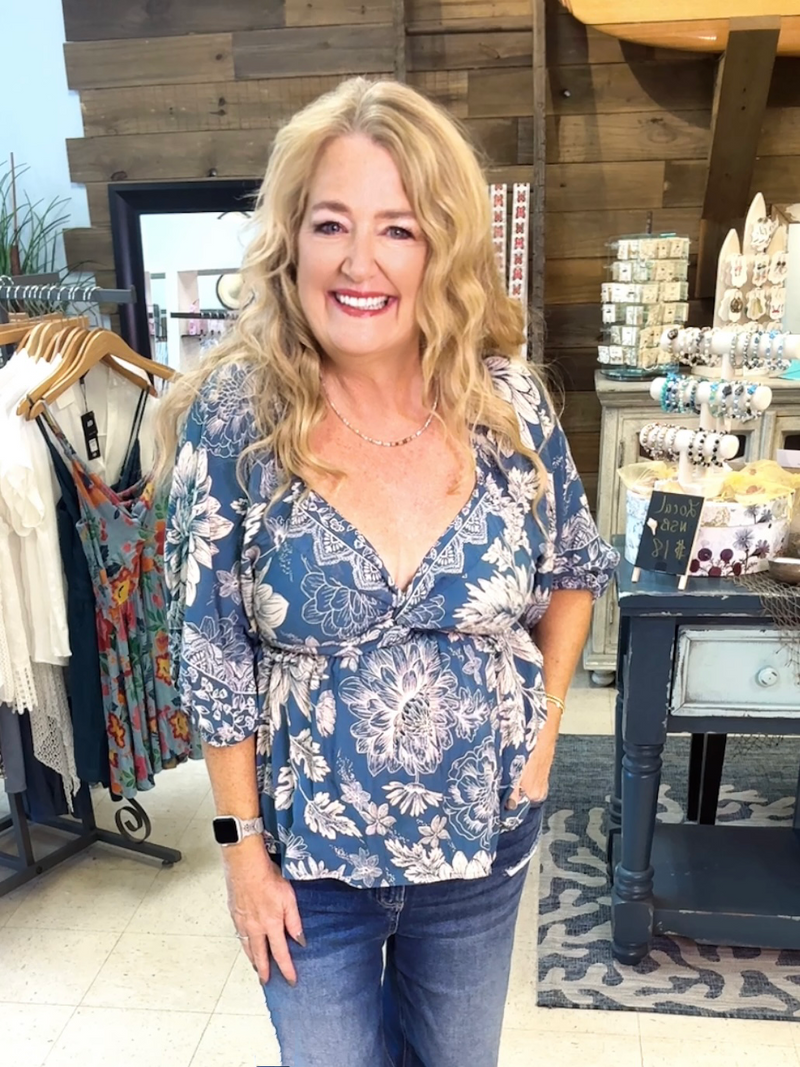 Blue Bloom Top