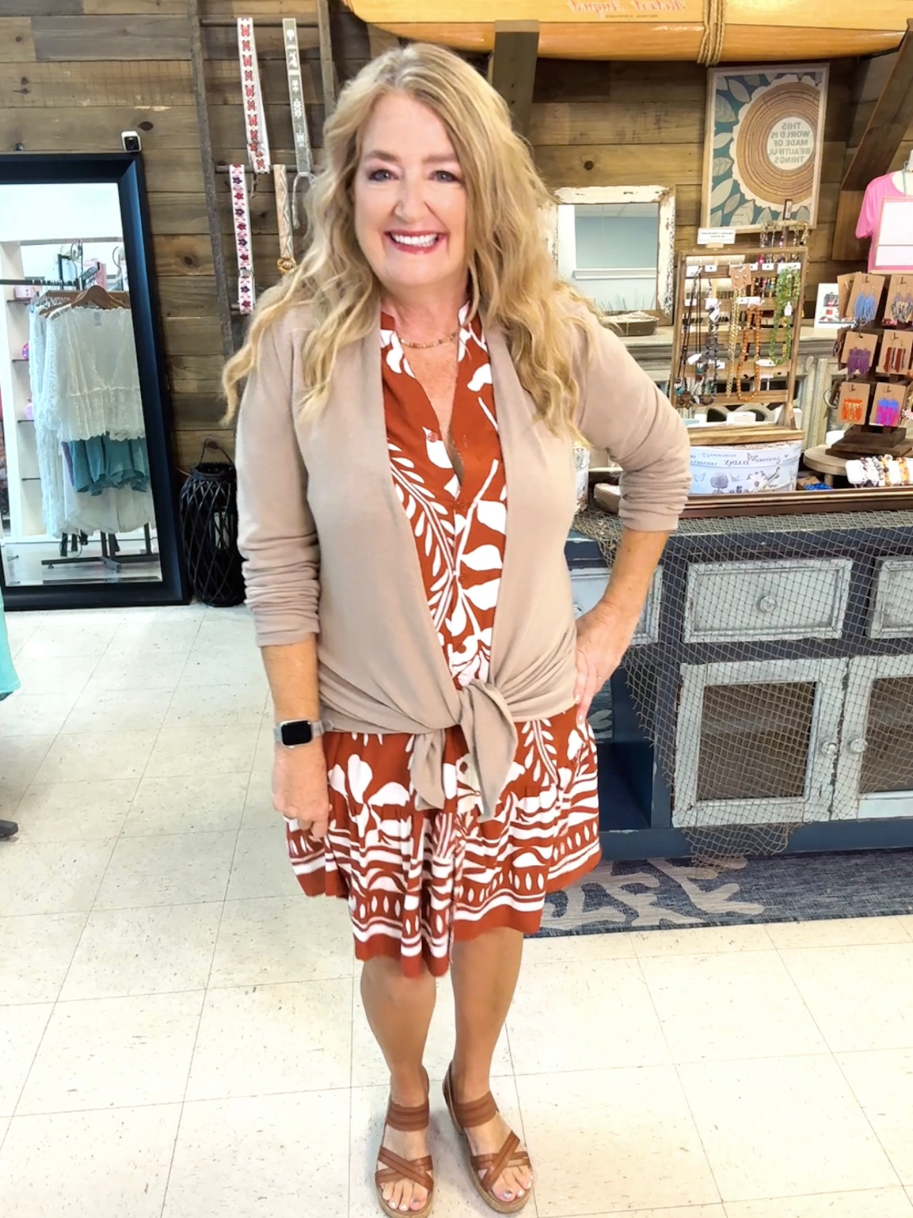 Soft Brushed Cardigan Taupe
