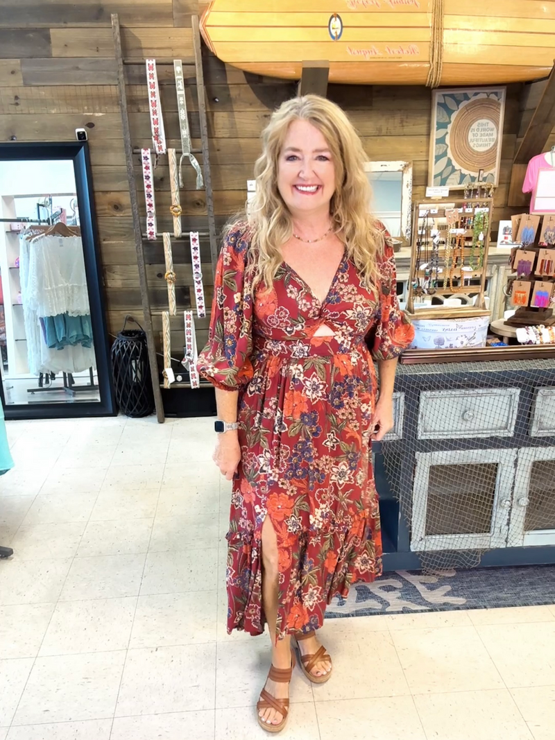 Fabulous Fall Floral Maxi Dress