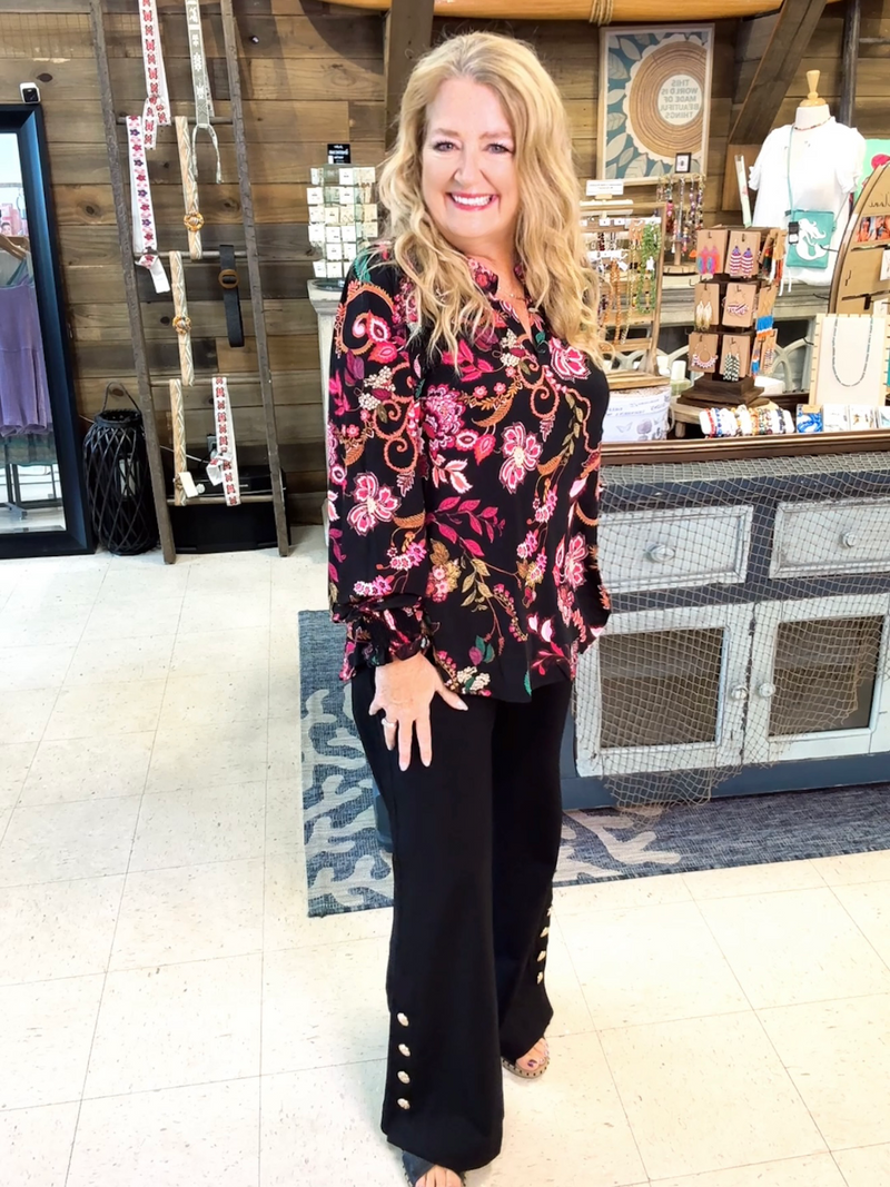 Magic Pants black with Button detail