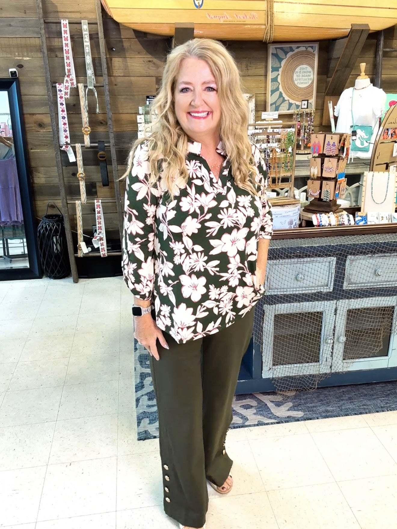 Everyday Charm Top Olive
