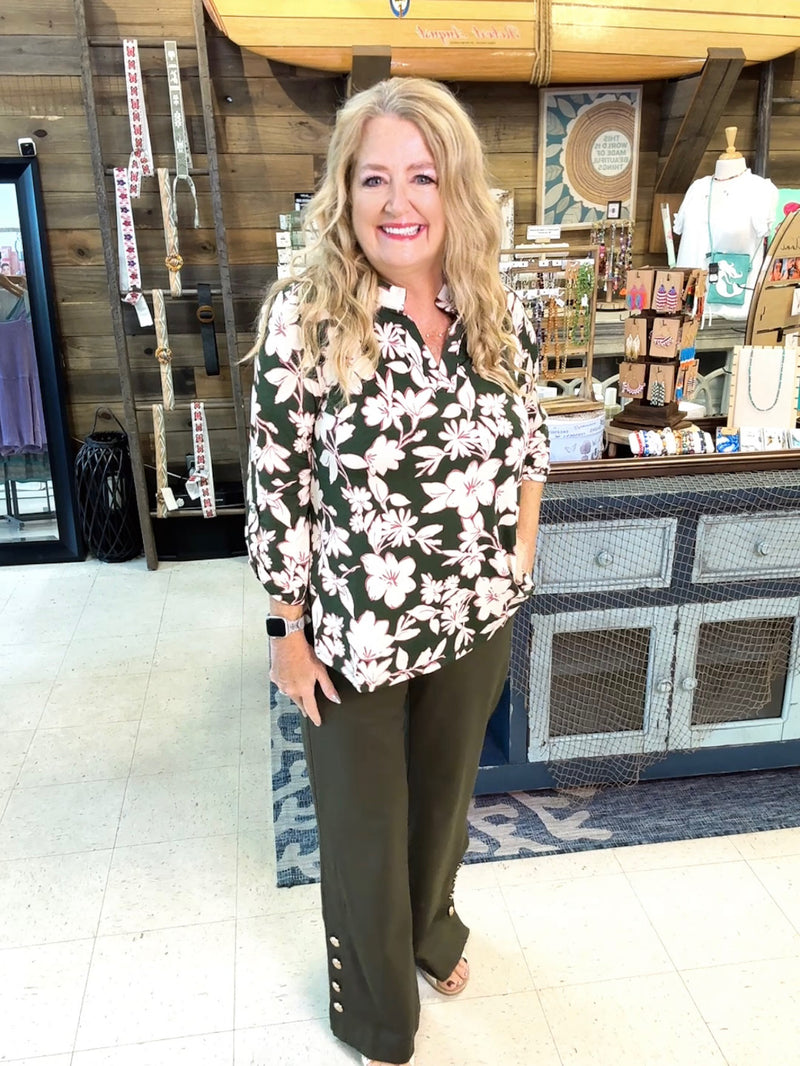 Everyday Charm Top Olive