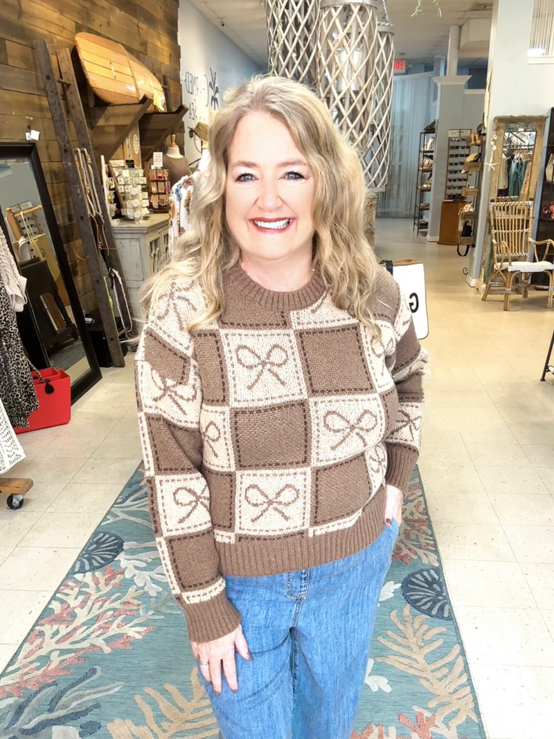Bow Check Sweater