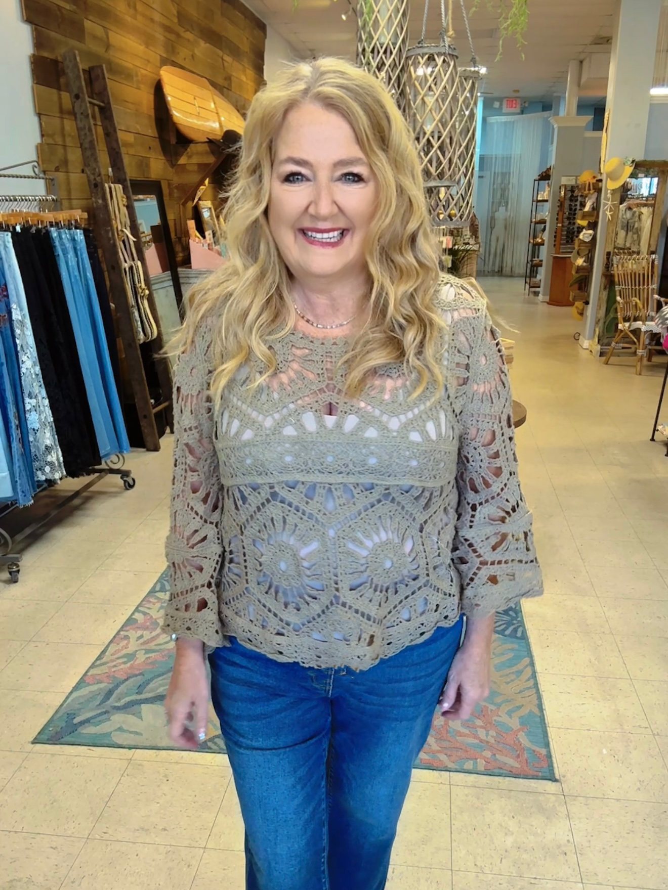 Mocha Breeze Crochet Top